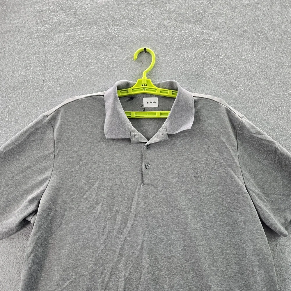 Adidas Men Polo‎ XL Gray PRIMEGREEN Logo Short Sleeve